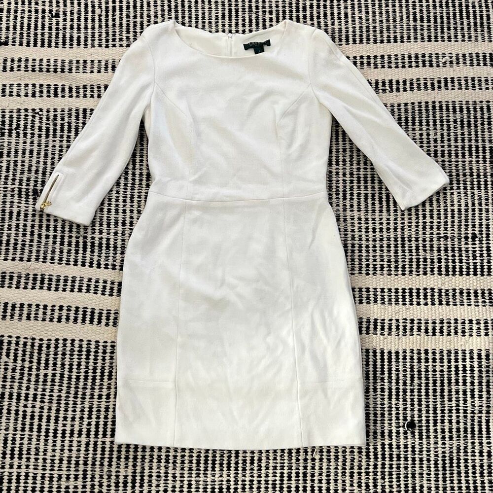 Lauren Ralph Lauren White Midi Sheath Dress